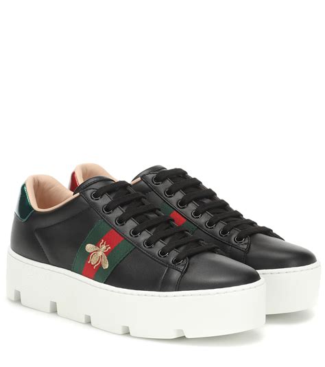 gucci ace leather platform sneakers|gucci ace platform sneakers women.